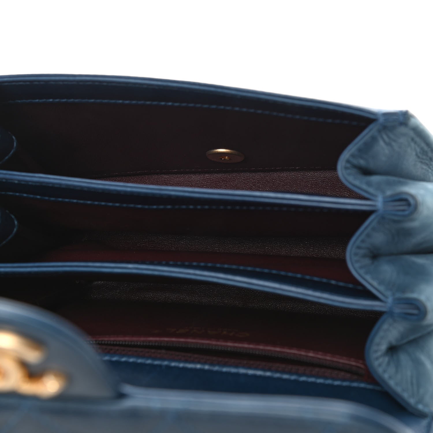 Chanel Glazed Calfskin Quilted Mini Straight Lined Flap Blue 4 of 10