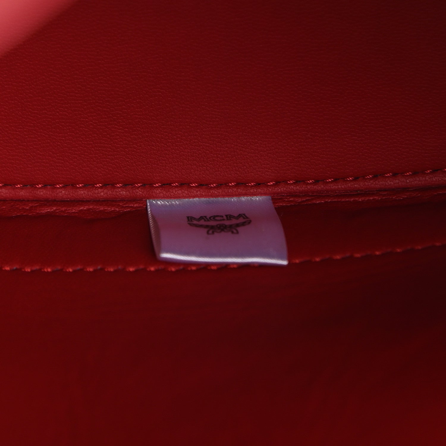 MCM Grained Calfskin Bucket Bag Red 7 of 9