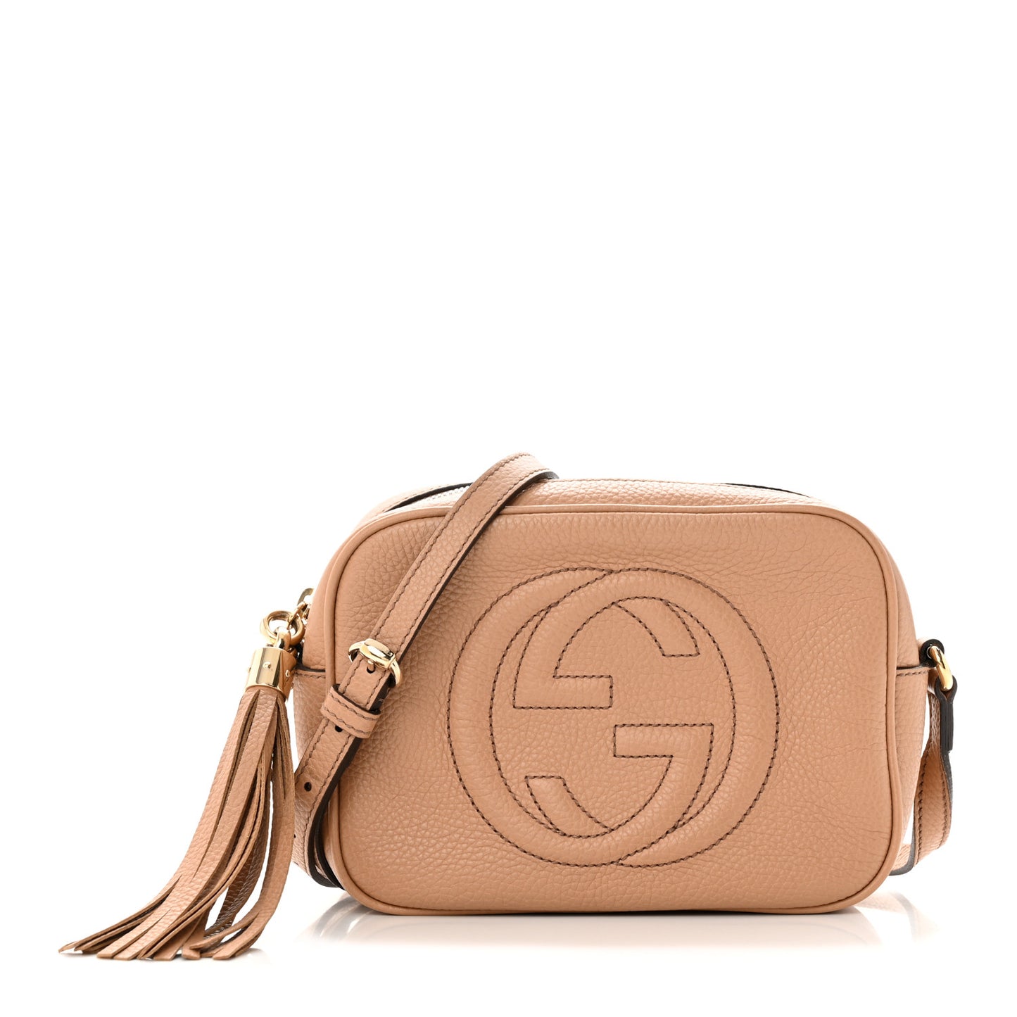 Pebbled Calfskin Small Soho Disco Bag Camelia