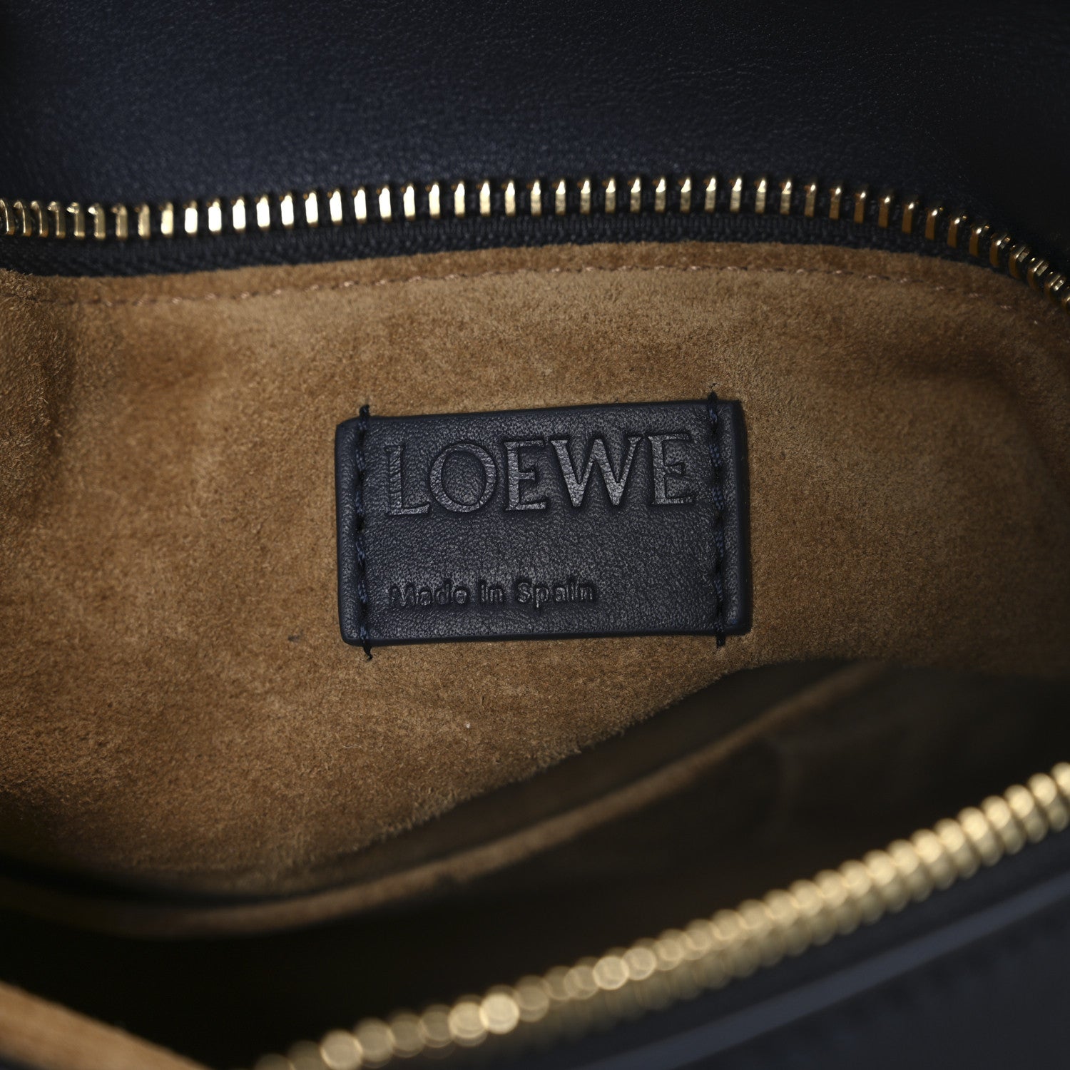 Loewe Calfskin Small Woven Puzzle Bag Dark Ink Dark Khaki 11 of 17