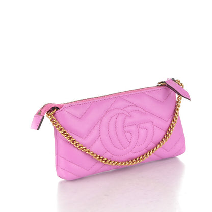 Gucci Calfskin Matelasse Mini GG Marmont Chain Bag Candy Mousse 3 of 7