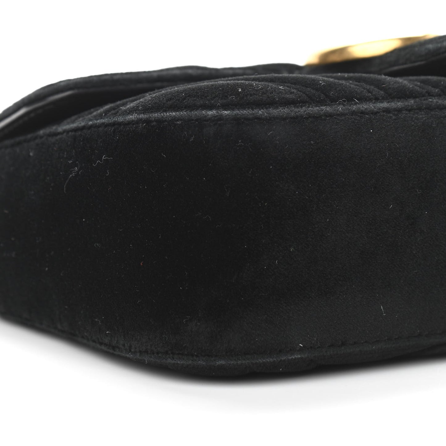 Velvet Matelasse Mini GG Marmont Shoulder Bag Black