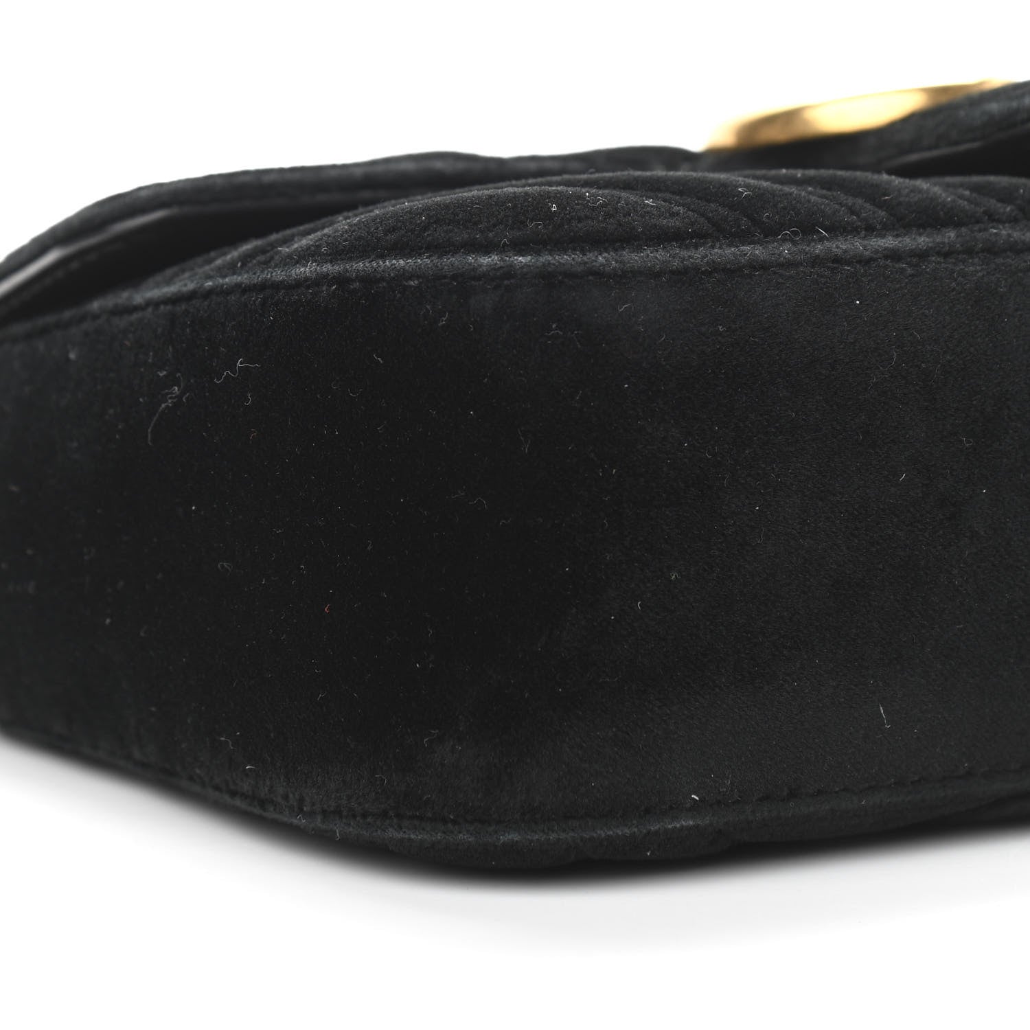 Gucci Velvet Matelasse Mini GG Marmont Shoulder Bag Black 10 of 15