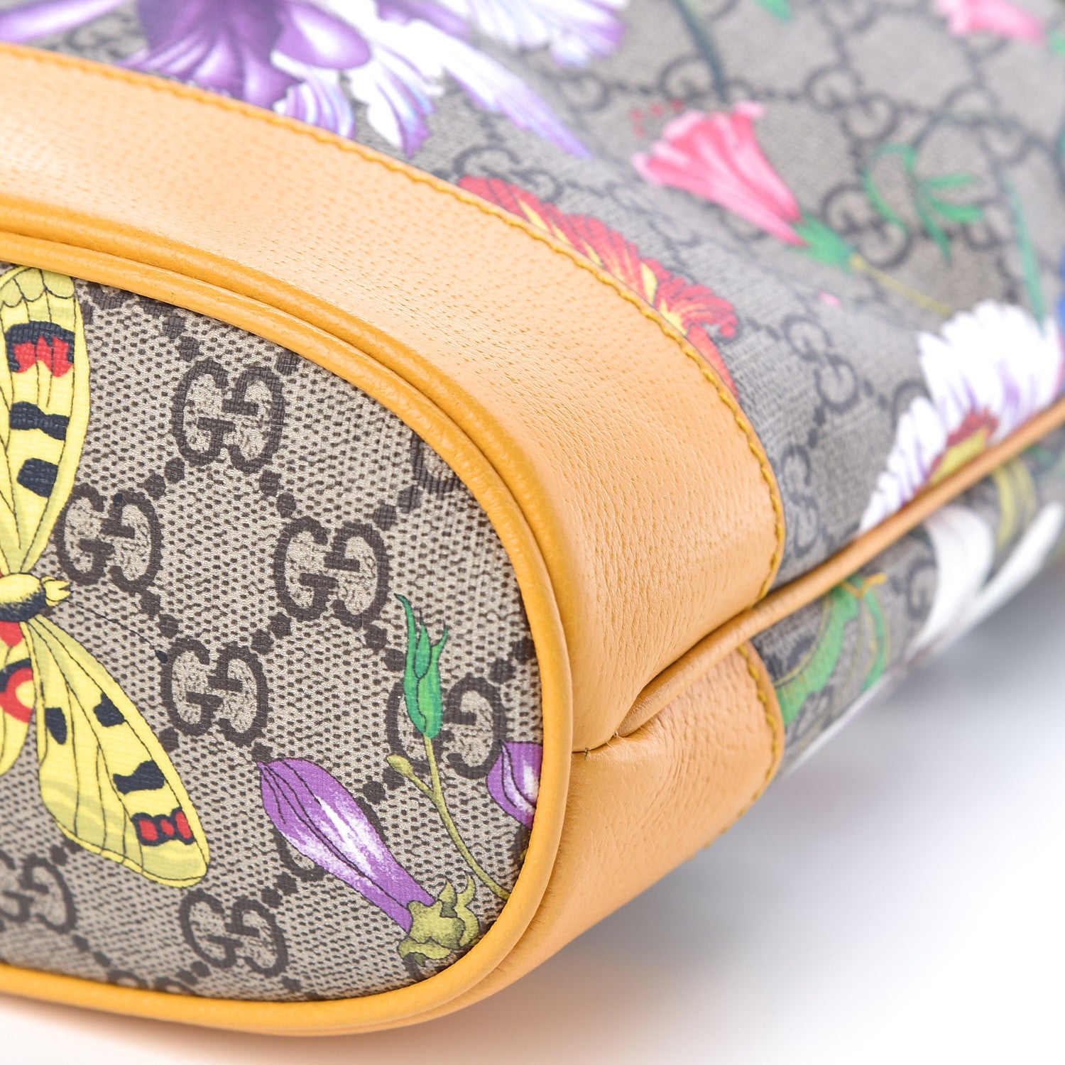 Gucci GG Supreme Monogram Flora Small Ophidia Bucket Bag Beige Multicolor Crop 10 of 10