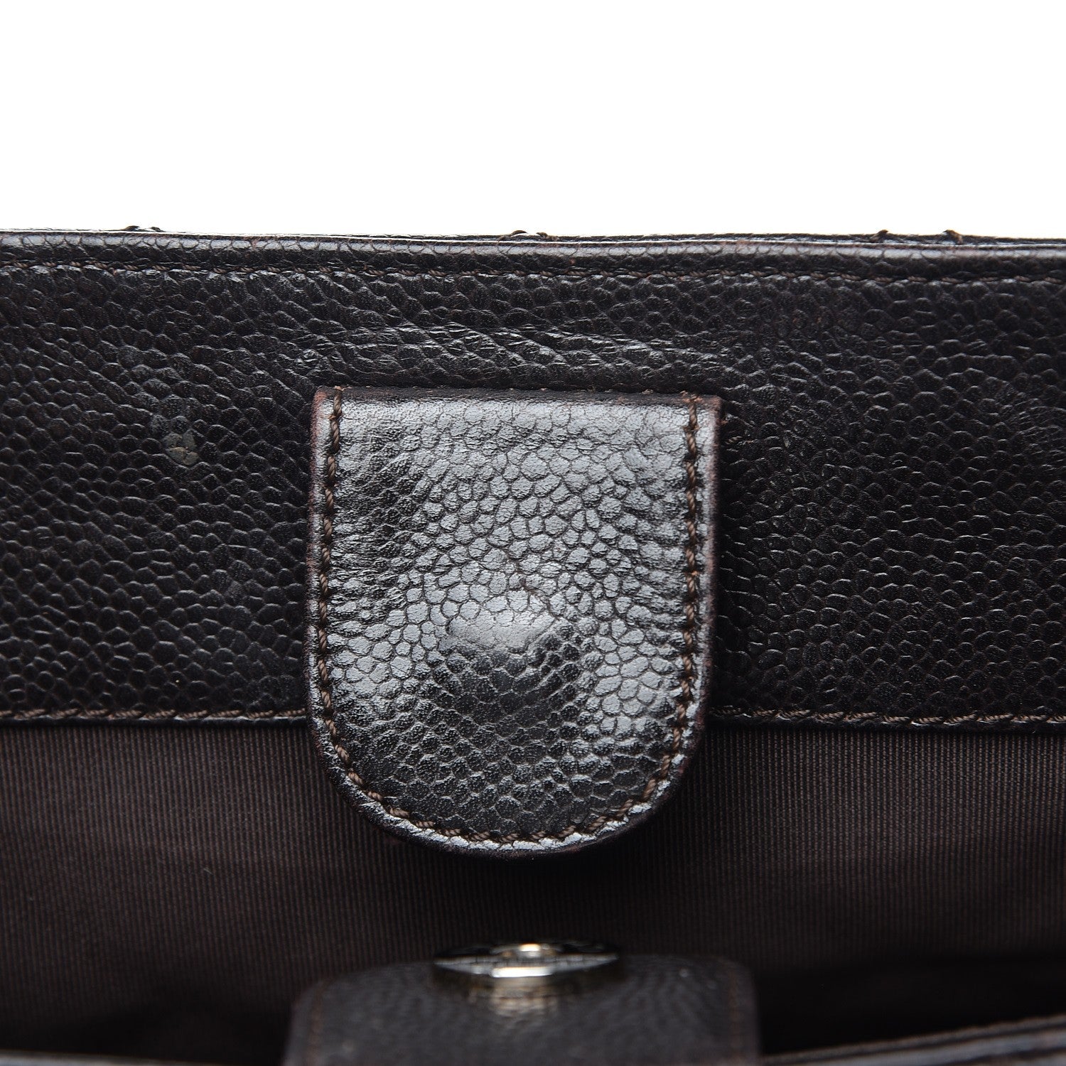Chanel Caviar Petit Shopping Tote PST Dark Brown 9 of 12