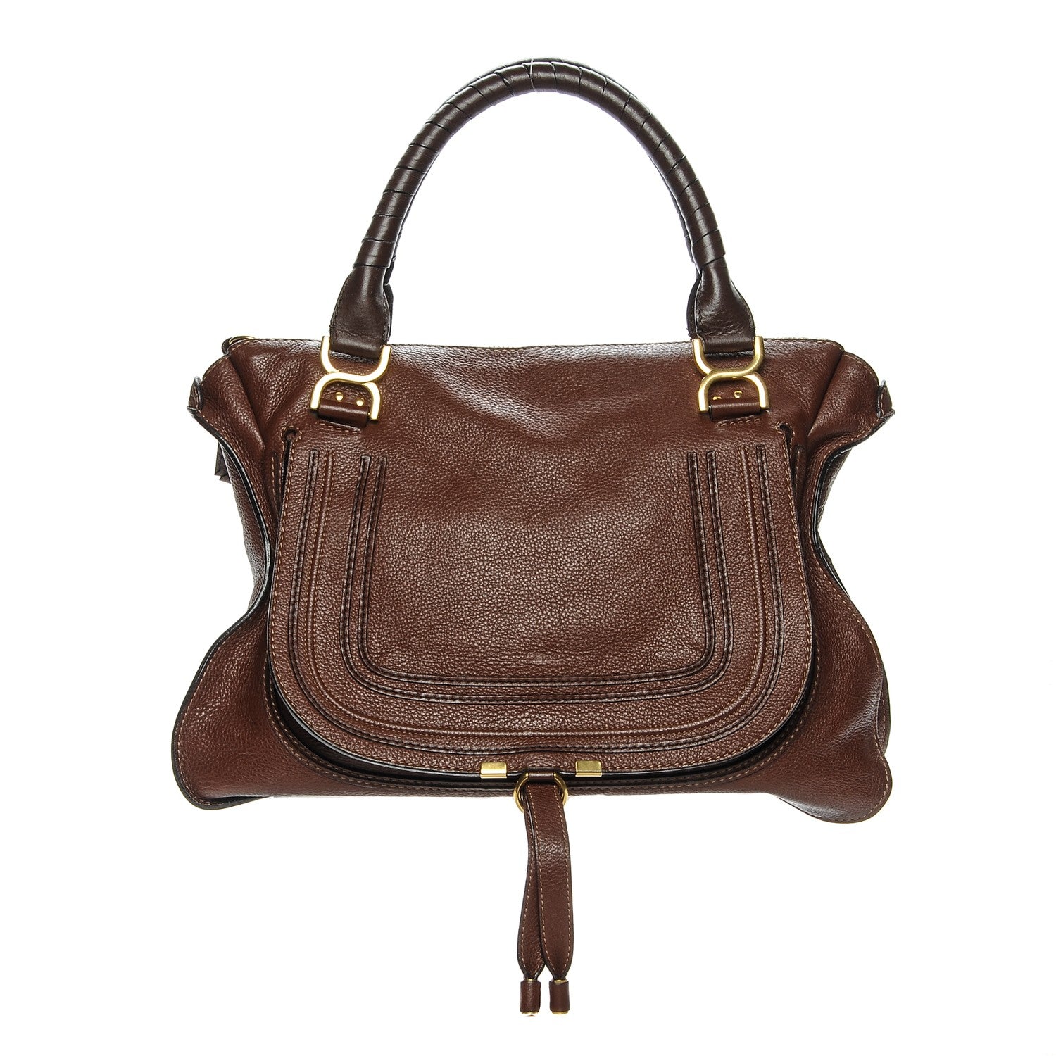 Chloe Calfskin Large Marcie Satchel Oak 1 of 6
