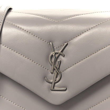 Saint Laurent Calfskin Y Quilted Monogram Toy Loulou Satchel Granite 9 of 12