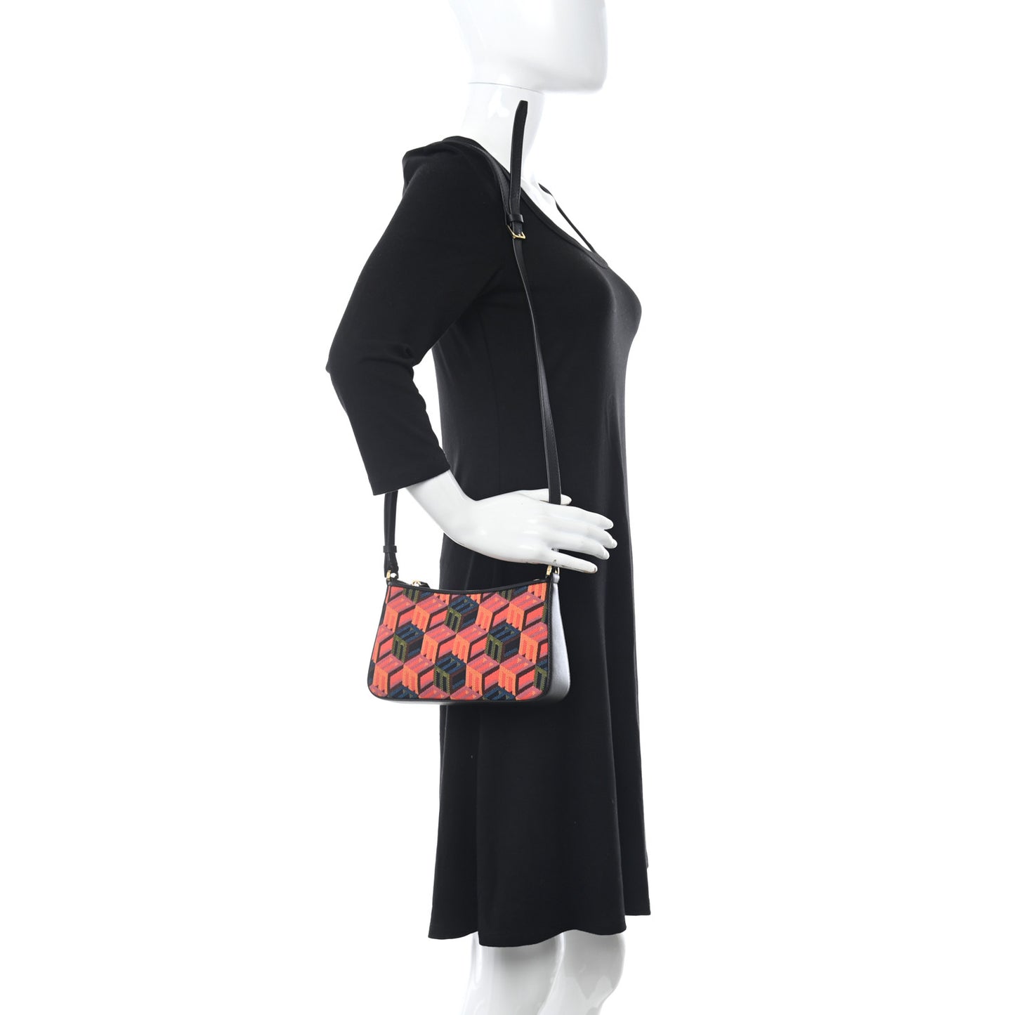 Jacquard Cubic Monogram Rockstar Shoulder Bag Multicolor