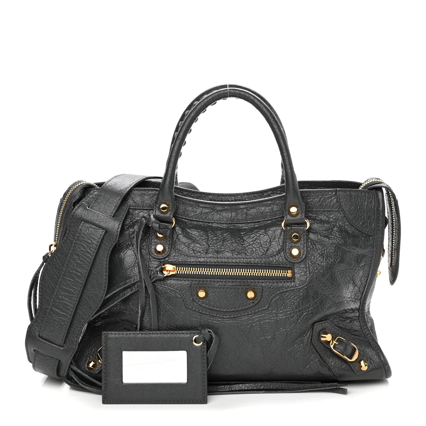 Agneau Classic Gold Hardware S City Gris Fossile