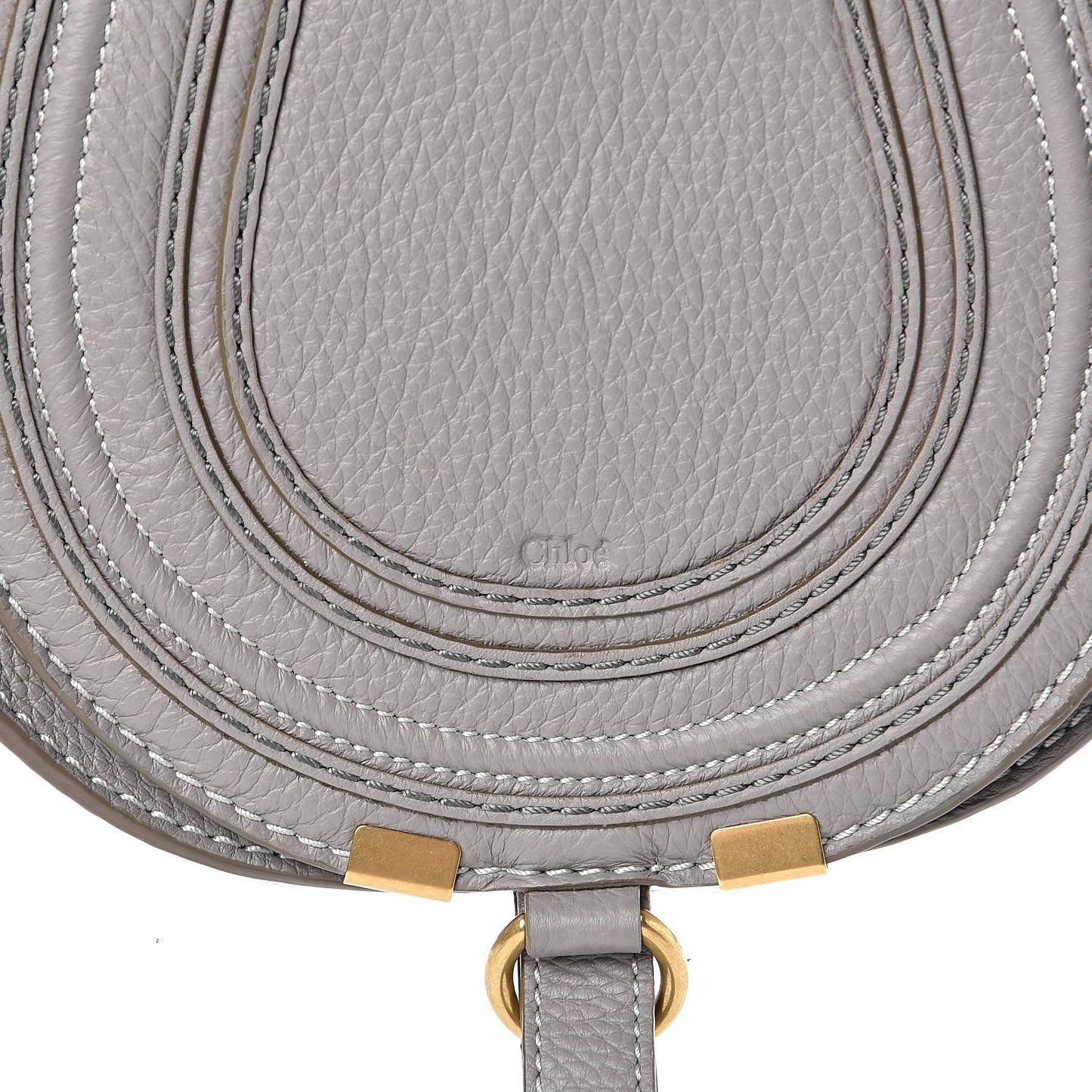 Calfskin Mini Marcie Round Crossbody Bag Cashmere Grey