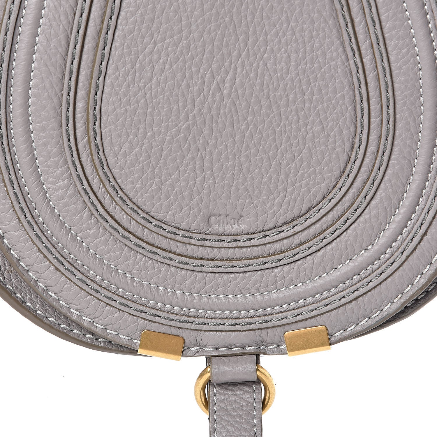 Chloe Calfskin Mini Marcie Round Crossbody Bag Cashmere Grey 10 of 10