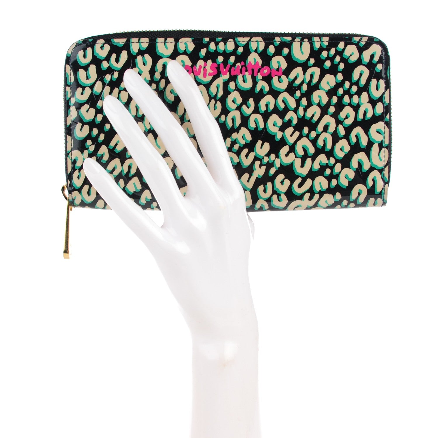 Louis Vuitton Vernis Leopard Zippy Wallet Blue Infini 2 of 7