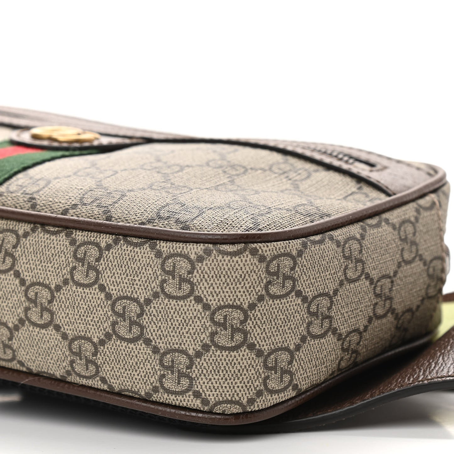 Soft GG Supreme Monogram Medium Ophidia Belt Bag Dark Brown