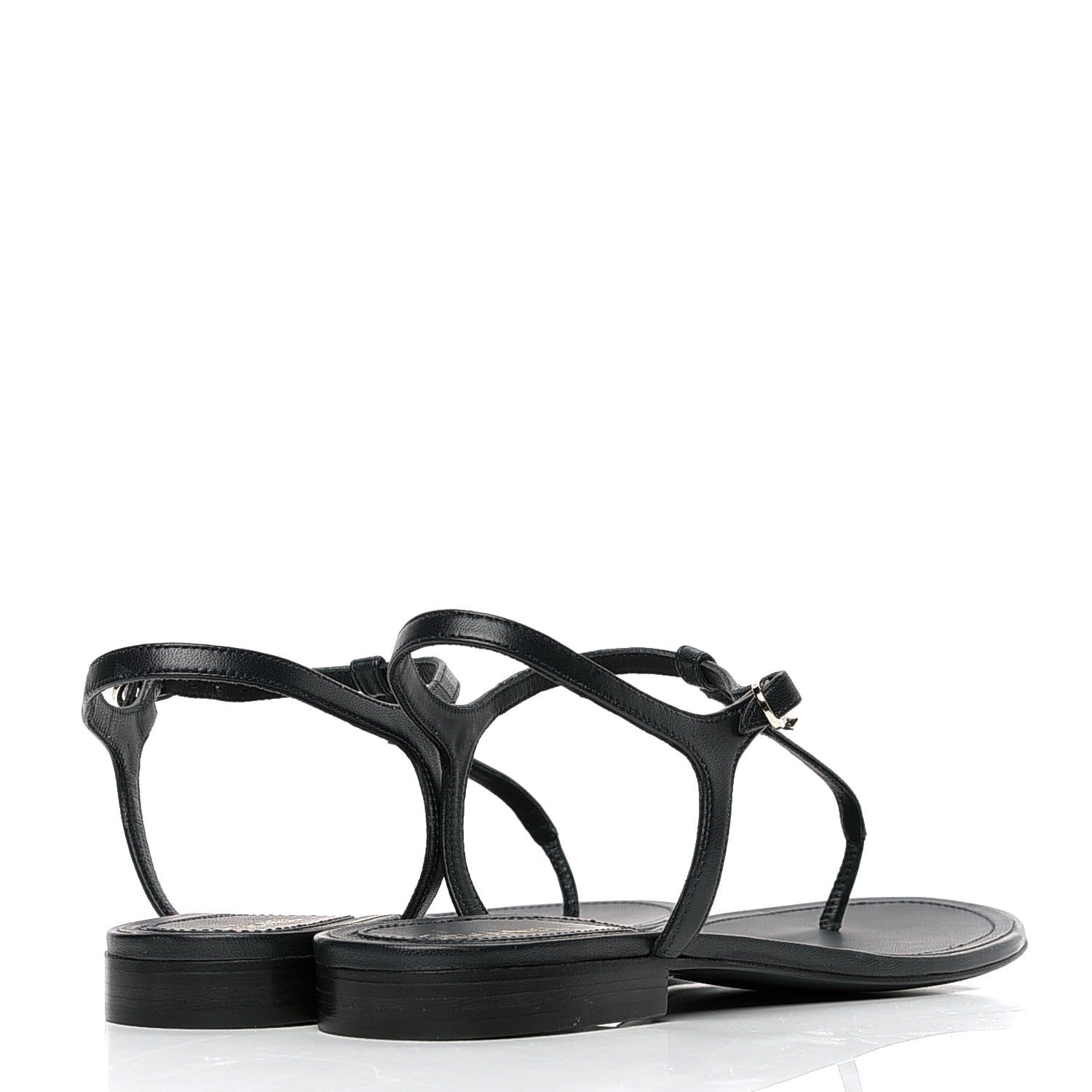 Chanel Lambskin Crystal CC Thong Sandals 41 Navy Blue 3 of 5