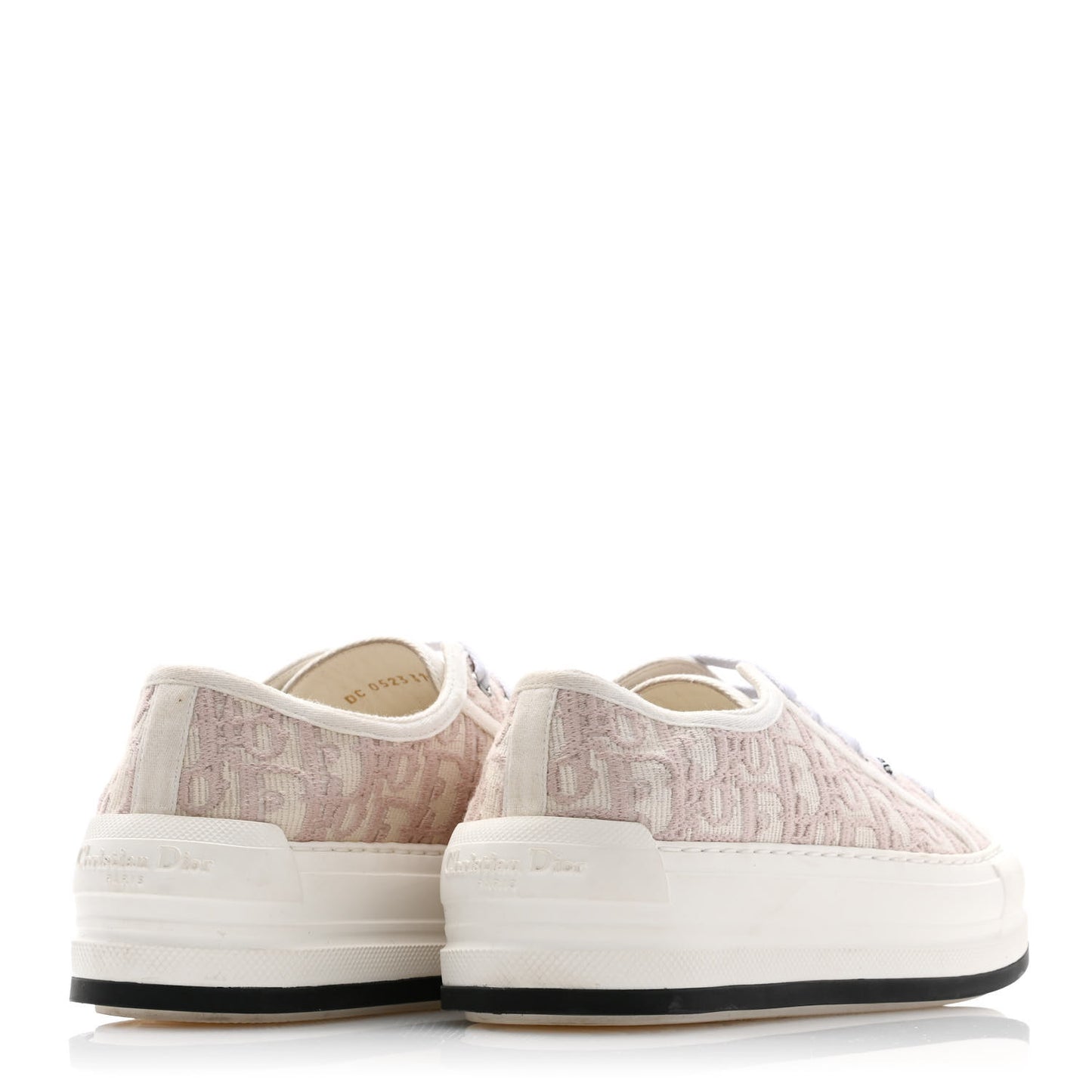 Canvas Lurex Oblique Walk'N'Dior Platform Sneakers 37.5 Powder Nude