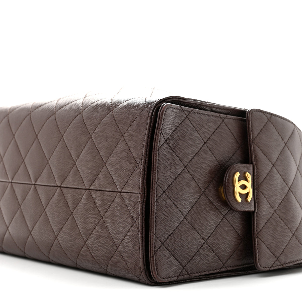 Caviar Quilted Medium Chanel 25 Handbag Dark Brown