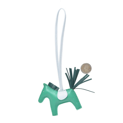 Hermes Milo Lambskin Grigri Rodeo Horse Bag Charm PM Menthe Malachite Brume 2 of 3