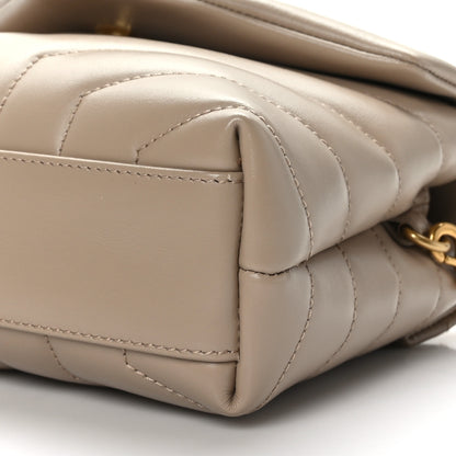 Saint Laurent Calfskin Y Quilted Monogram Toy Loulou Crossbody Bag Dark Beige 9 of 9