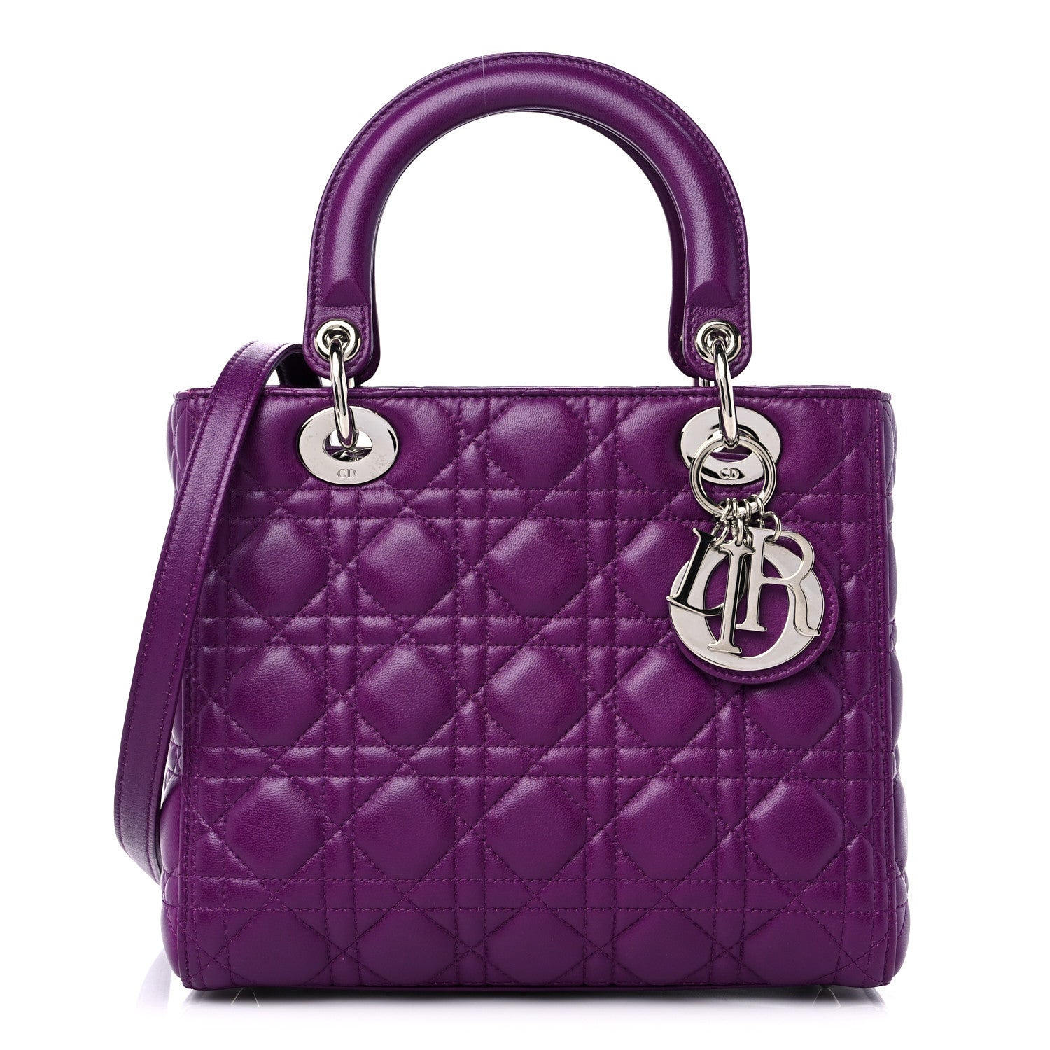 Christian Dior Lambskin Cannage Medium Lady Dior Purple 1 of 10