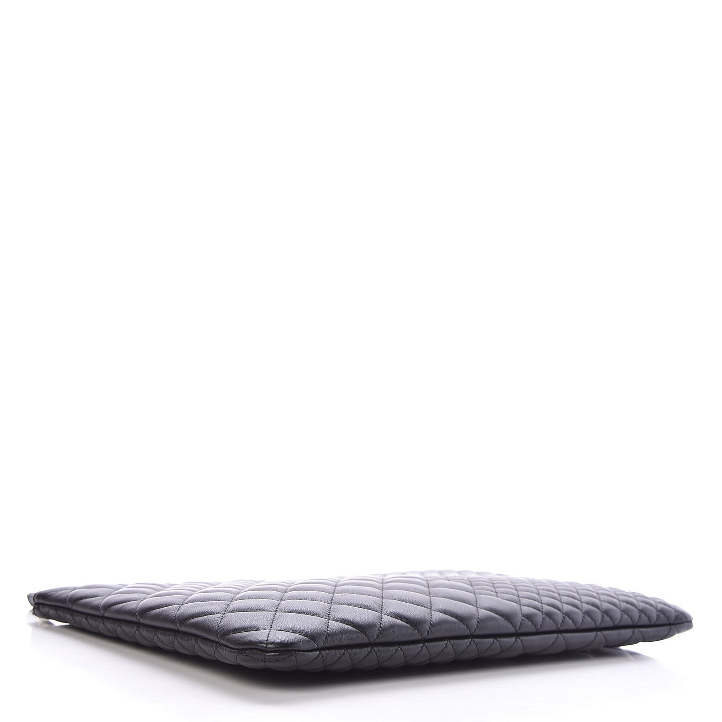 Lambskin Bi Quilted Large Cosmetic Case Black