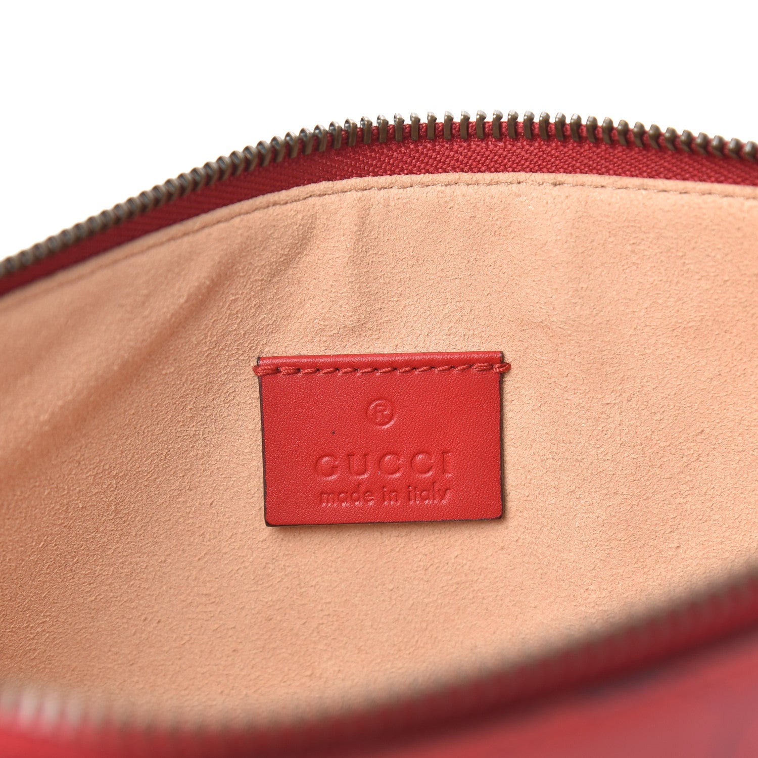 Gucci Calfskin GucciGhost Hamlet Skull Zip Pouch Hibiscus Red 6 of 7