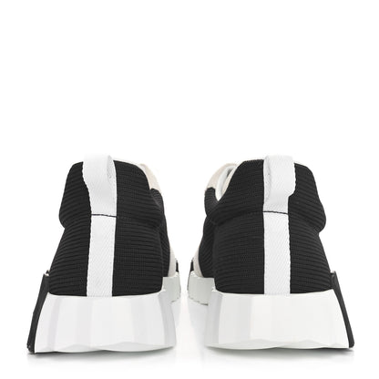 Hermes Air Mesh Suede Goatskin Mens Bouncing Sneakers 42 Black White 6 of 10