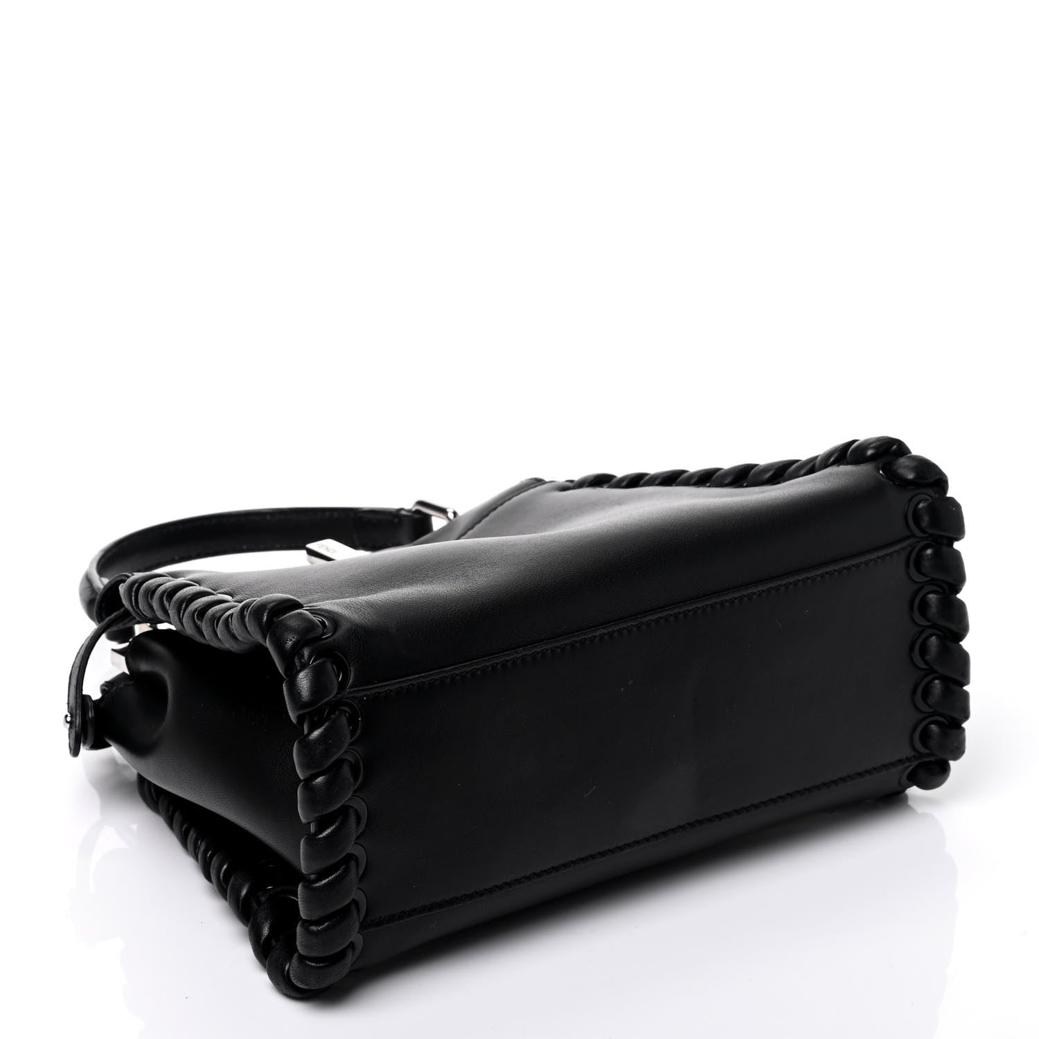 Fendi Nappa Lace Up Mini Peekaboo Iconic Satchel Black 4 of 9