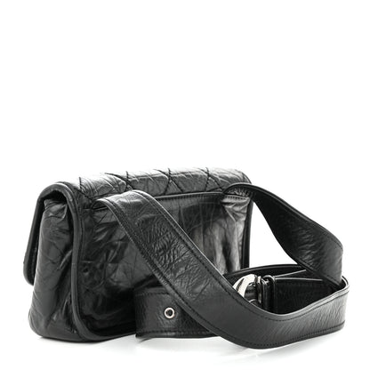 Chanel Distressed Lambskin Messenger Flap Bag Black 2 of 12