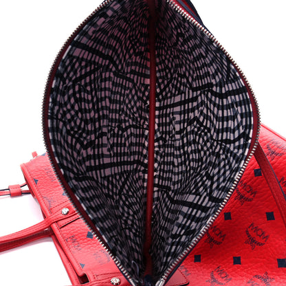 MCM Visetos Medium Liz Reversible Shopper Tote Ruby Red 6 of 9