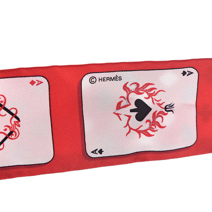 Hermes Silk Jeu de Cartes Twilly Rouge Black Ardoise 4 of 4