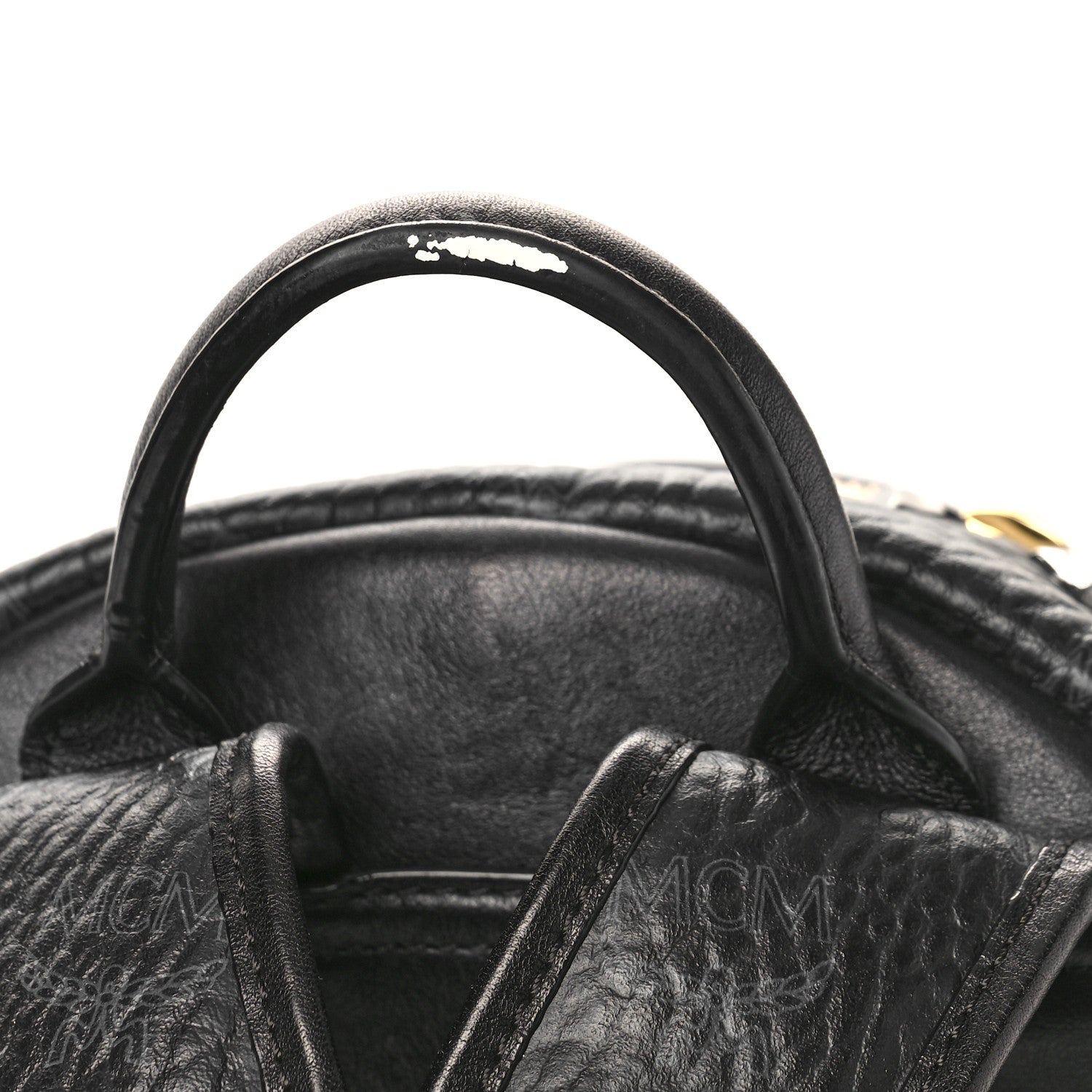 MCM Visetos Studded Colorblock Small Stark Brock Backpack Black 7 of 9