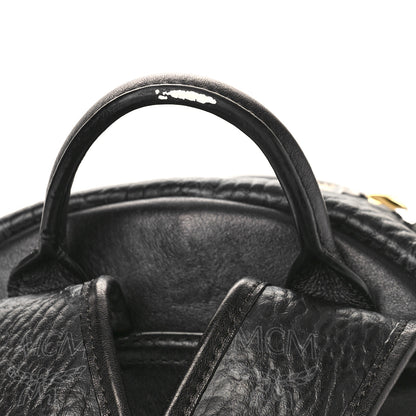 MCM Visetos Studded Colorblock Small Stark Brock Backpack Black 7 of 9