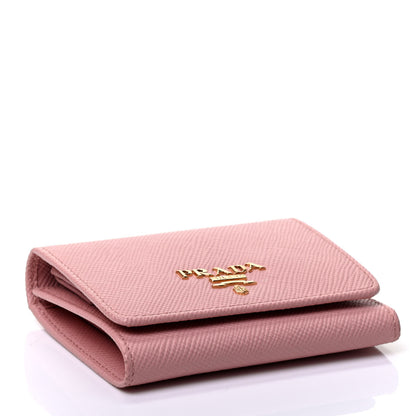 Prada Saffiano Metal Tri-Fold Wallet Orchidea 3 of 4