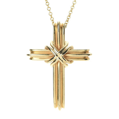 Tiffany 18K Yellow Gold Cross Pendant Necklace 4 of 6
