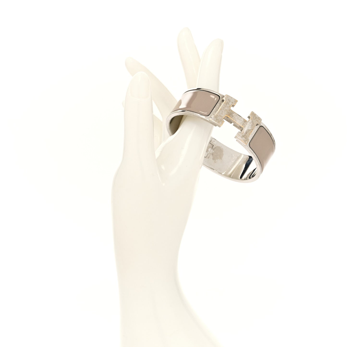 Enamel Wide Clic Clac H Bracelet PM Marron Glace