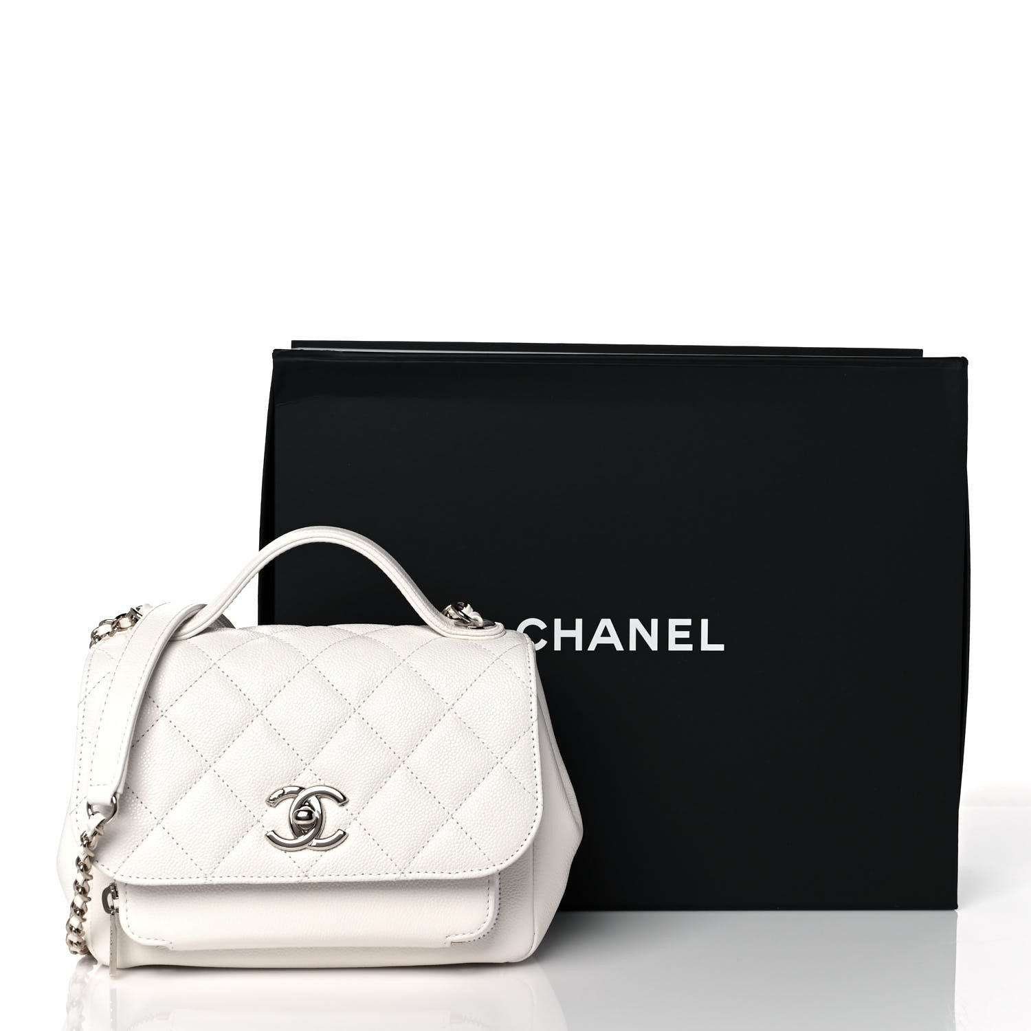 Chanel Caviar Quilted Small Business Affinity Flap White 10 of 10