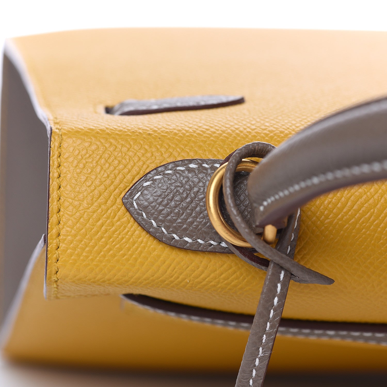 Hermes Epsom Horseshoe Kelly Sellier 25 Jaune Ambre Etoupe 26 of 34