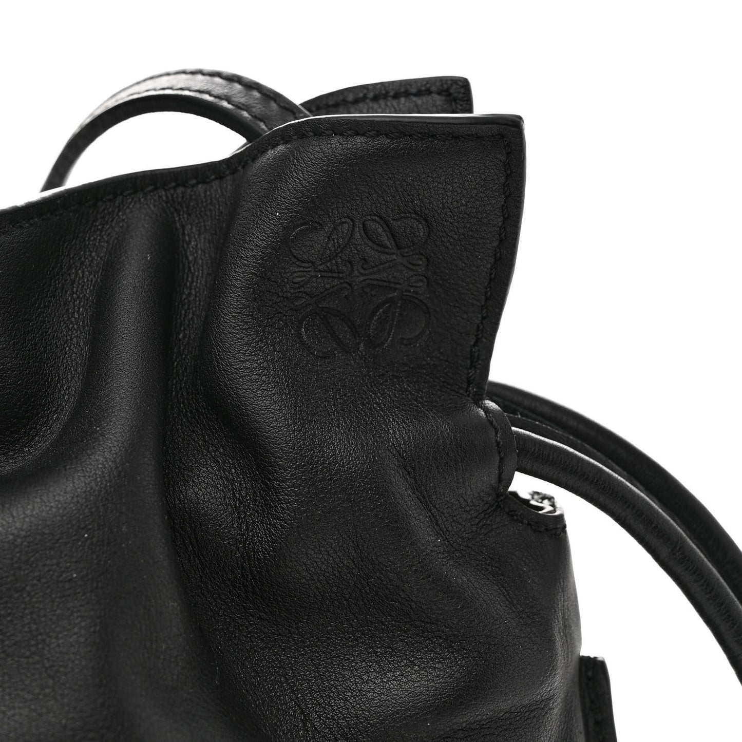 Calfskin Mini Flamenco Knot Clutch Black