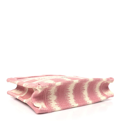 Christian Dior Canvas Embroidered Mini Striped Book Tote Pink Multicolor 4 of 11