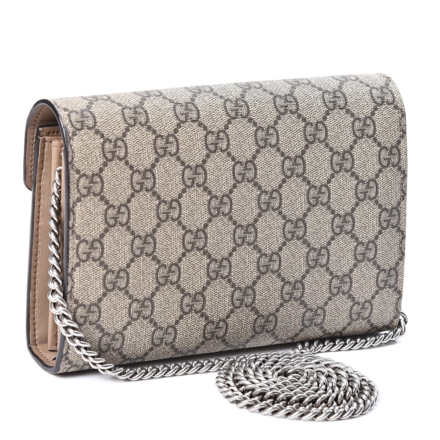 Gucci GG Supreme Monogram Mini Dionysus Chain Wallet Beige Taupe 2 of 10