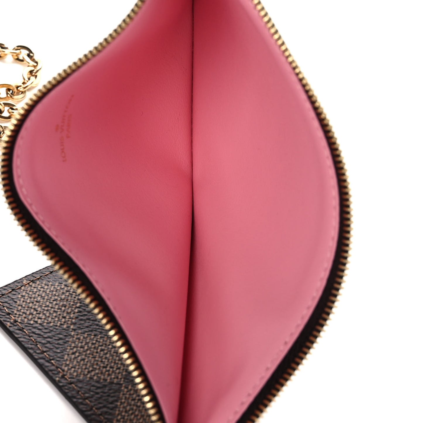 Damier Ebene Studded Pochette Felicie Chain Wallet