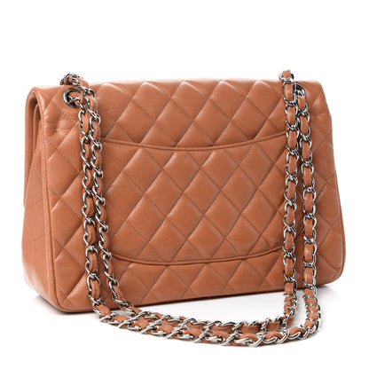 Chanel Caviar Quilted Jumbo Double Flap Light Brown 4 of 12