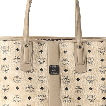 MCM Visetos Medium Liz Reversible Shopper Tote Beige 8 of 13