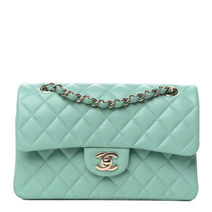 Chanel Caviar Quilted Small Double Flap Light Green 1 of 11