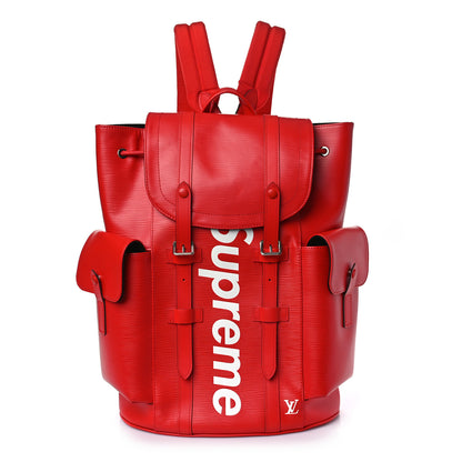 Louis Vuitton X SUPREME Epi Christopher Backpack PM Red 1 of 7