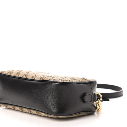 Gucci Monogram Matelasse Diagonal Small GG Marmont Chain Shoulder Bag Beige Black 11 of 13
