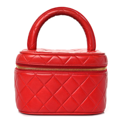 Chanel Lambskin Quilted Vanity Case Red 1 of 11