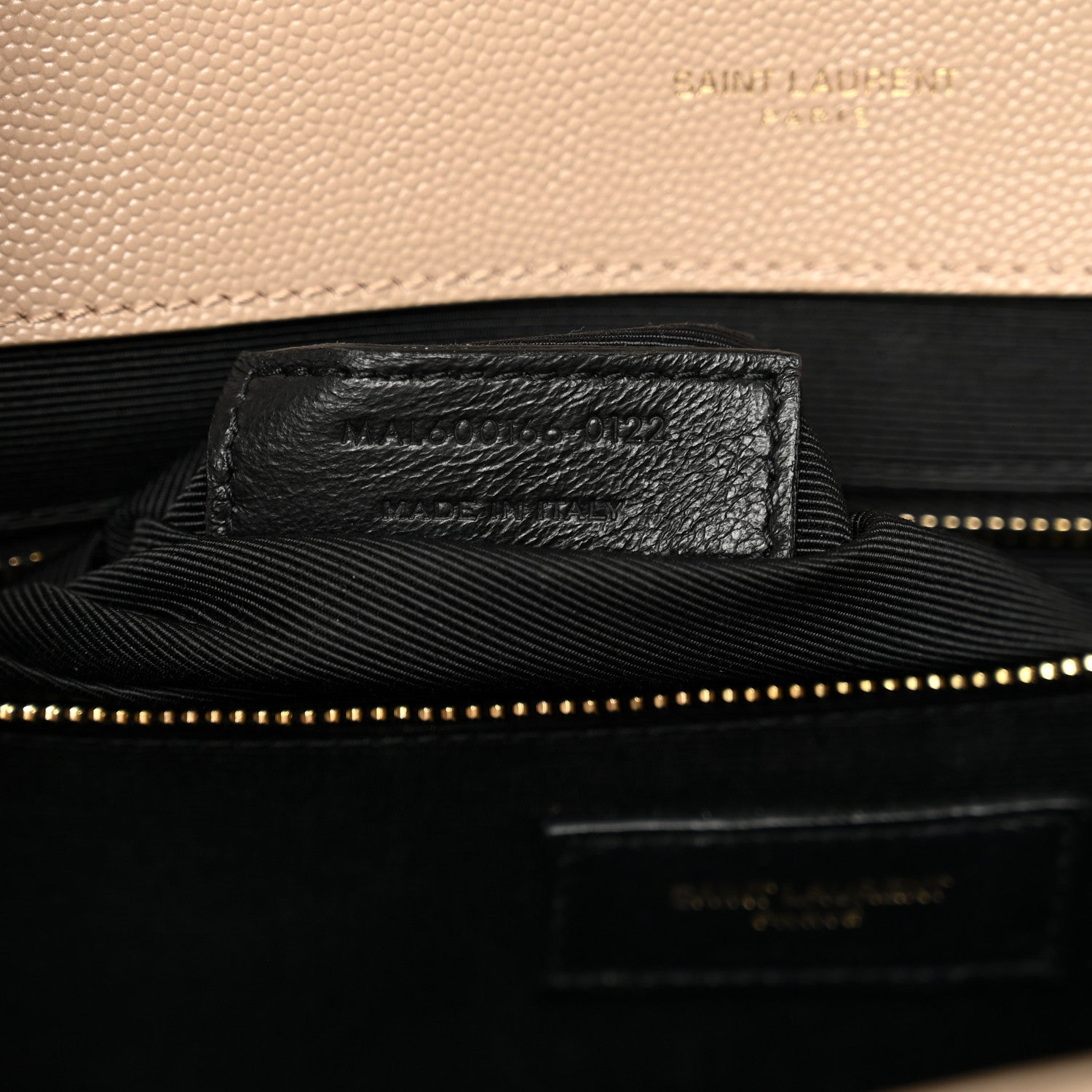 Saint Laurent Grain De Poudre Mixed Matelasse Large Triquilt Monogram Satchel Dark Beige 7 of 10