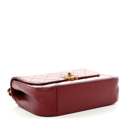 Chanel Lambskin Quilted Chain Infinity Top Handle Flap Burgundy 4 of 11