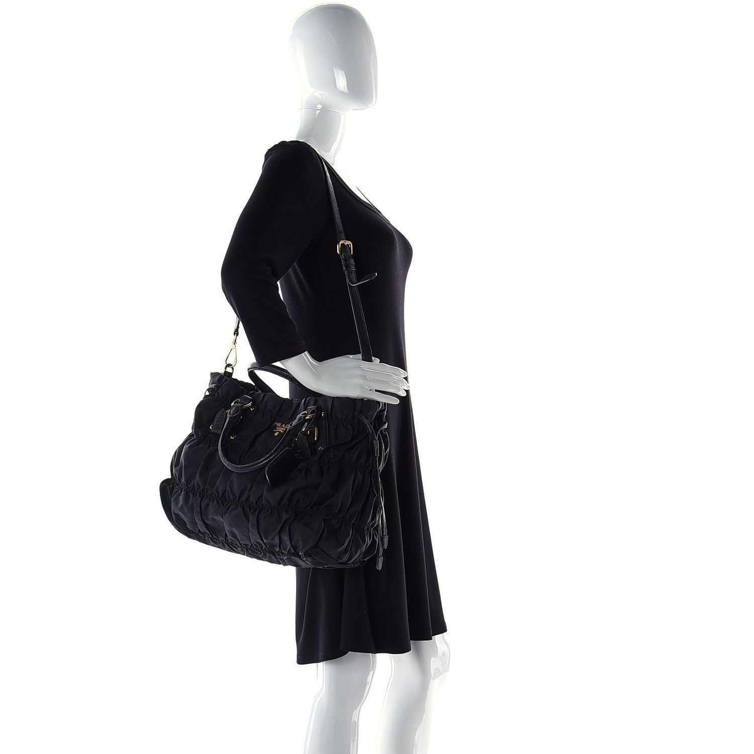 Prada Tessuto Nylon Gaufre Tote Black 20 of 20